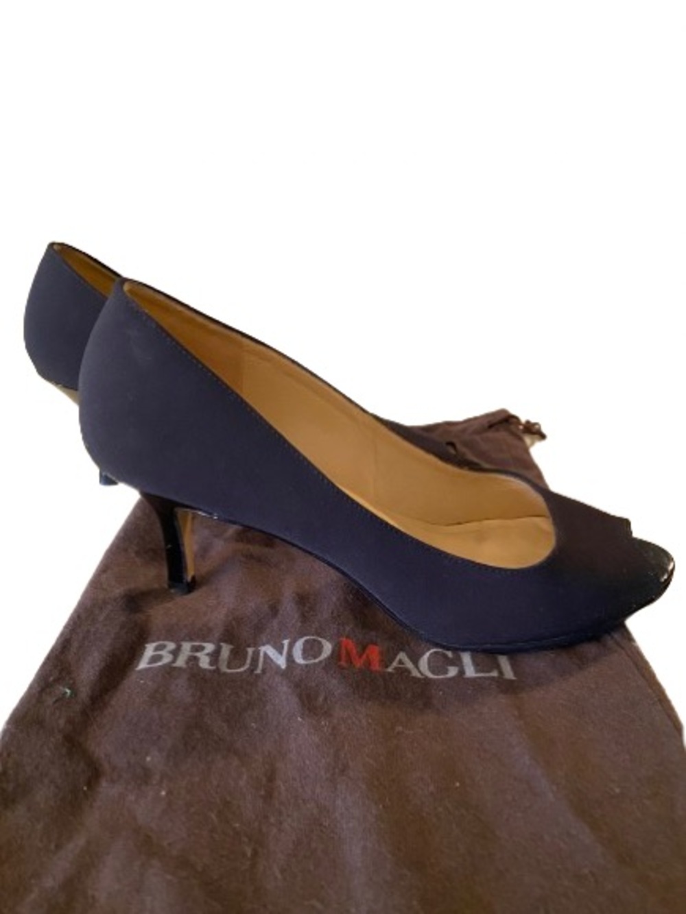 Bruno Magli Women's Novati Peep Toe Heels WA4107 Size 7B Vero Cuoio w/ Dust Bag